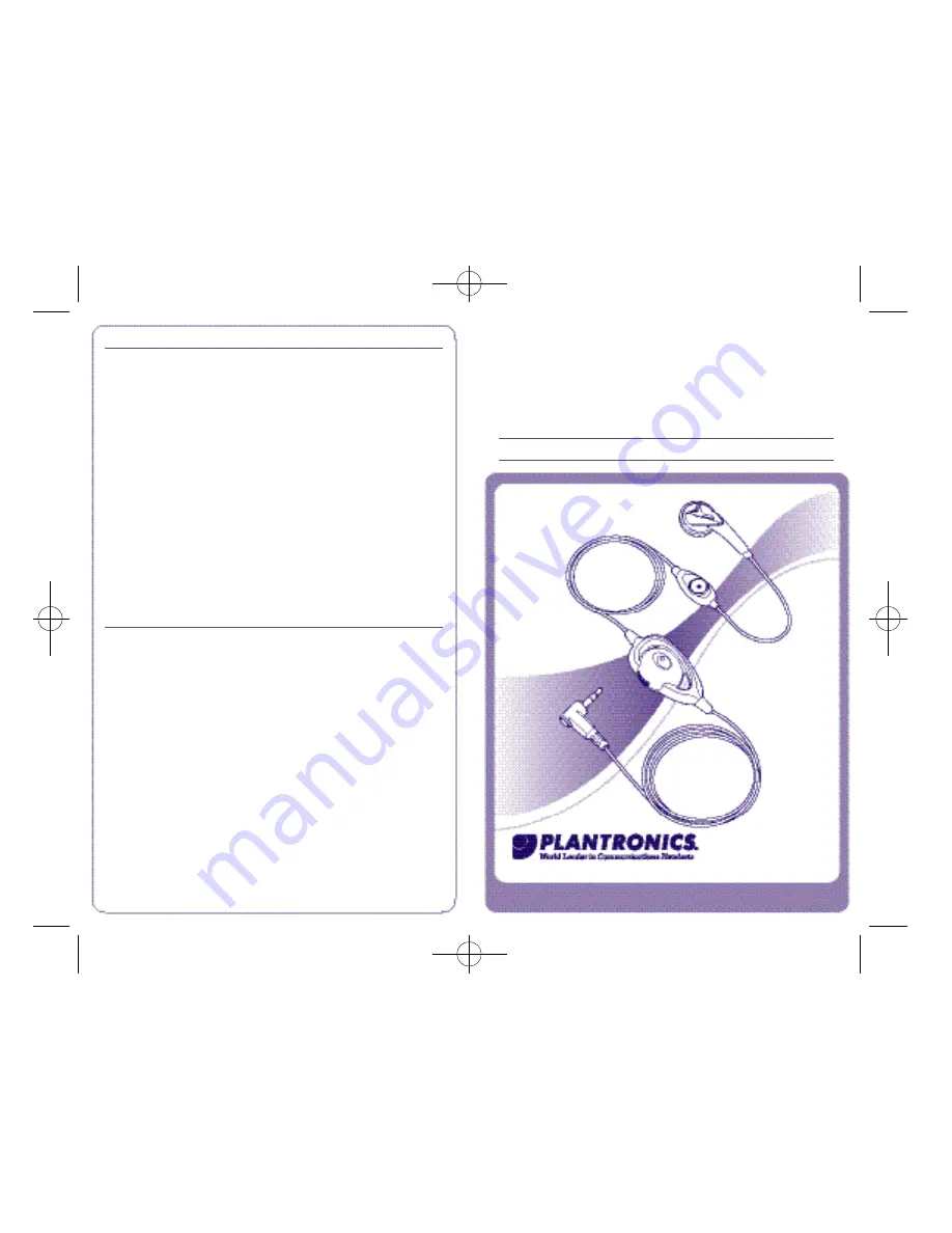 Plantronics M205 User Manual Download Page 1