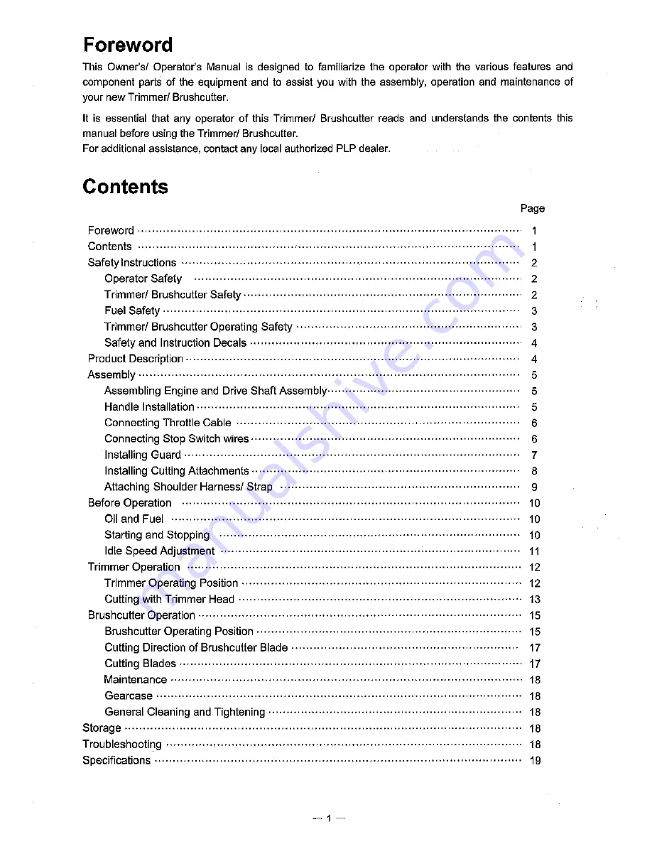 PLP BCK27 Owner'S Manual Download Page 2