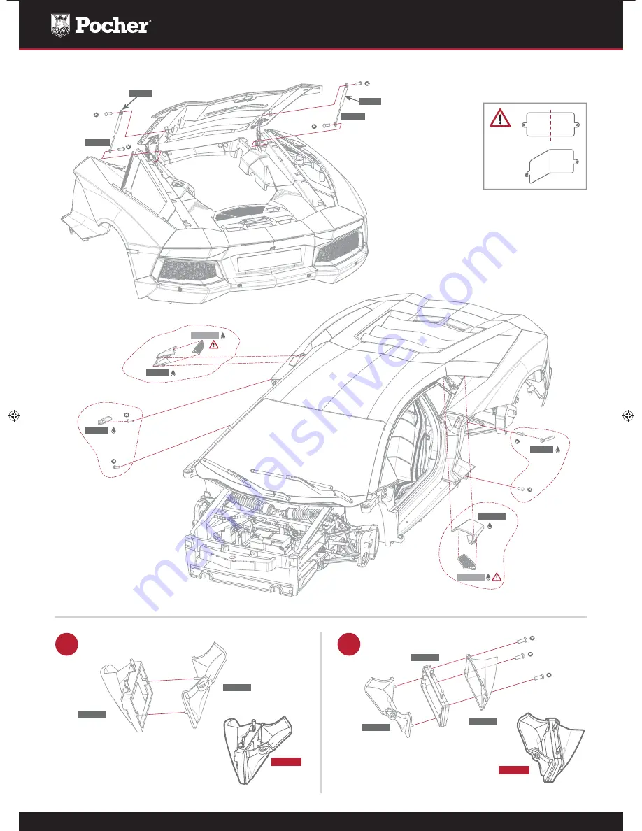 pocher Lamborghini Aventador LP-700-4 Assembly Manual Download Page 28