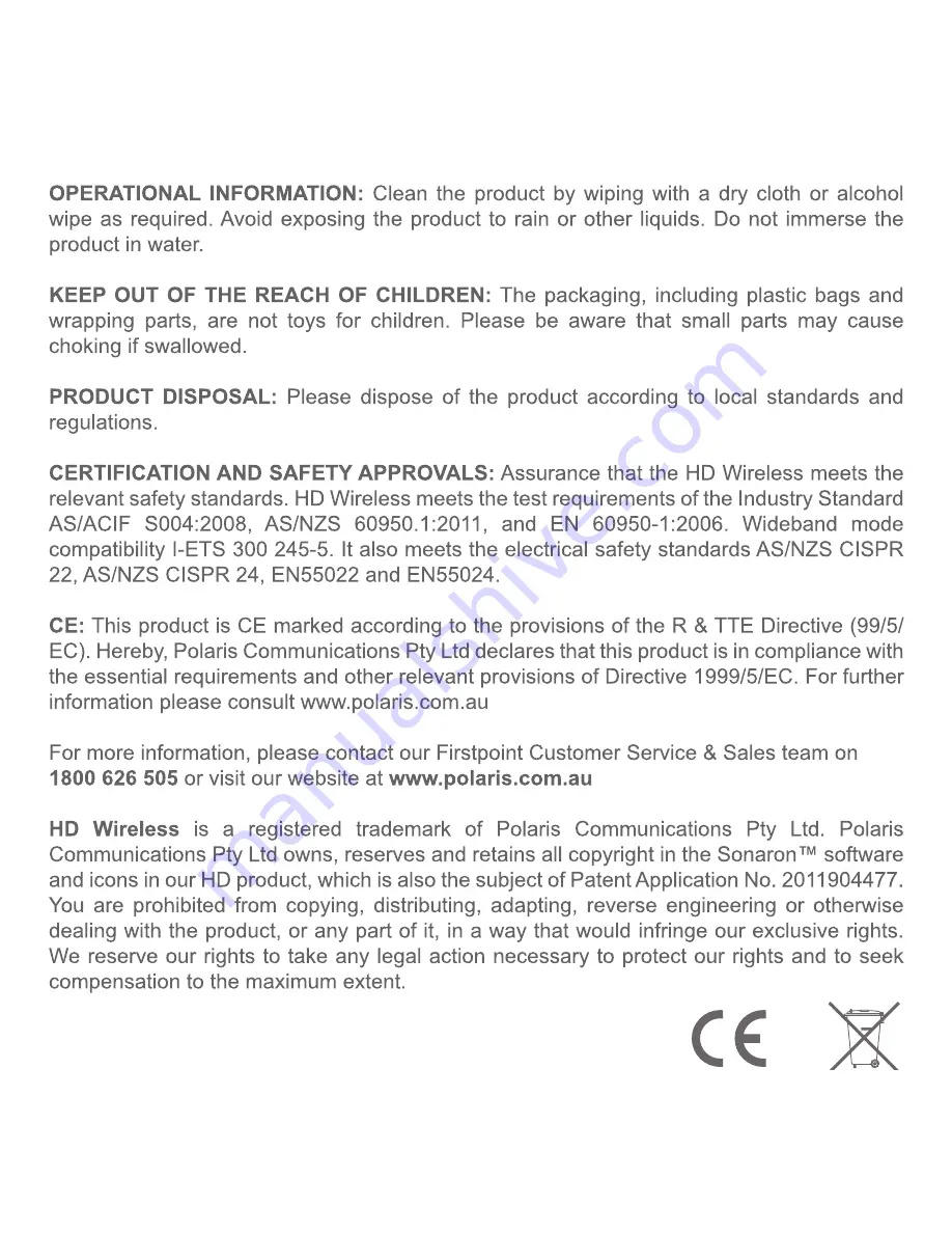 Polaris HD Wireless Quick Start Manual Download Page 9