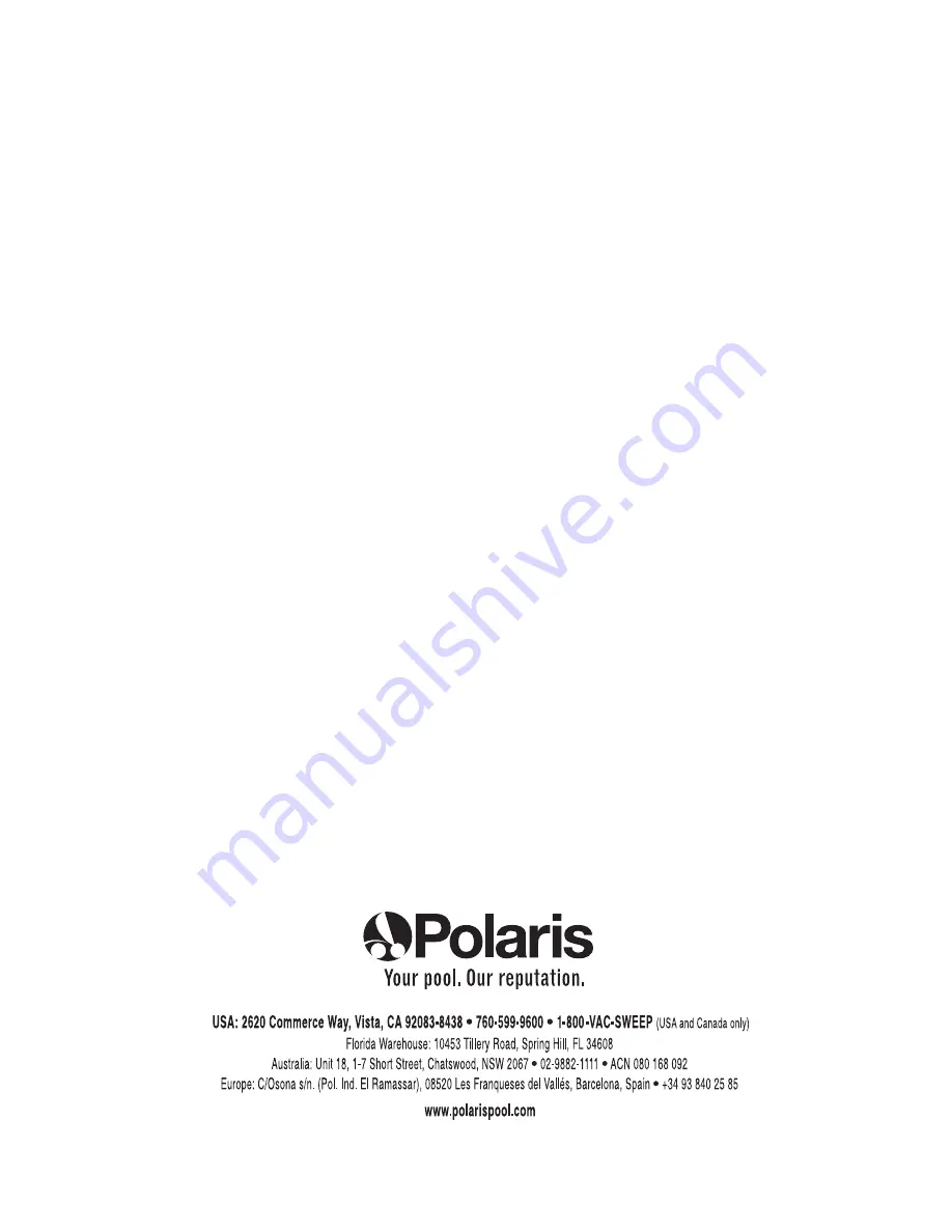 Polaris Watermatic C316 Owner'S Manual Download Page 27