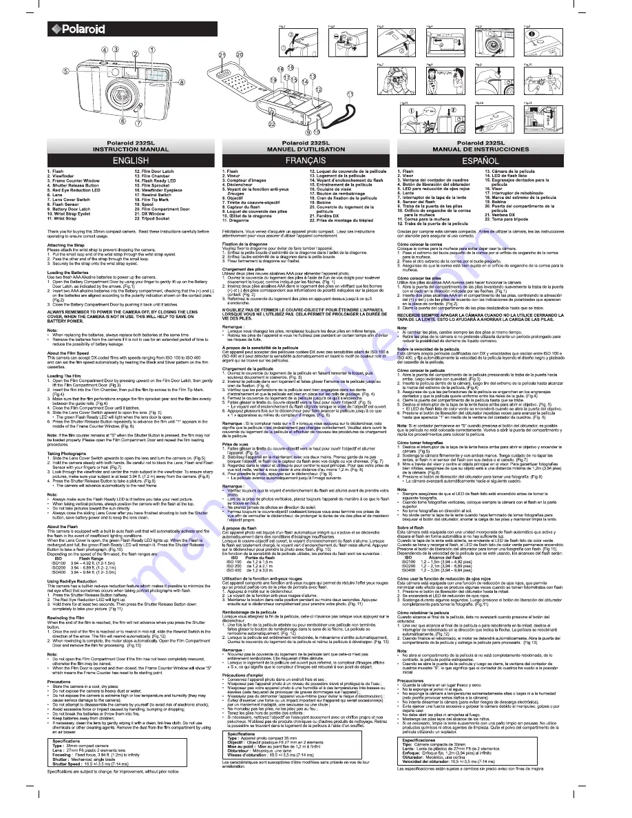 Polaroid 232SL Instruction Manual Download Page 1