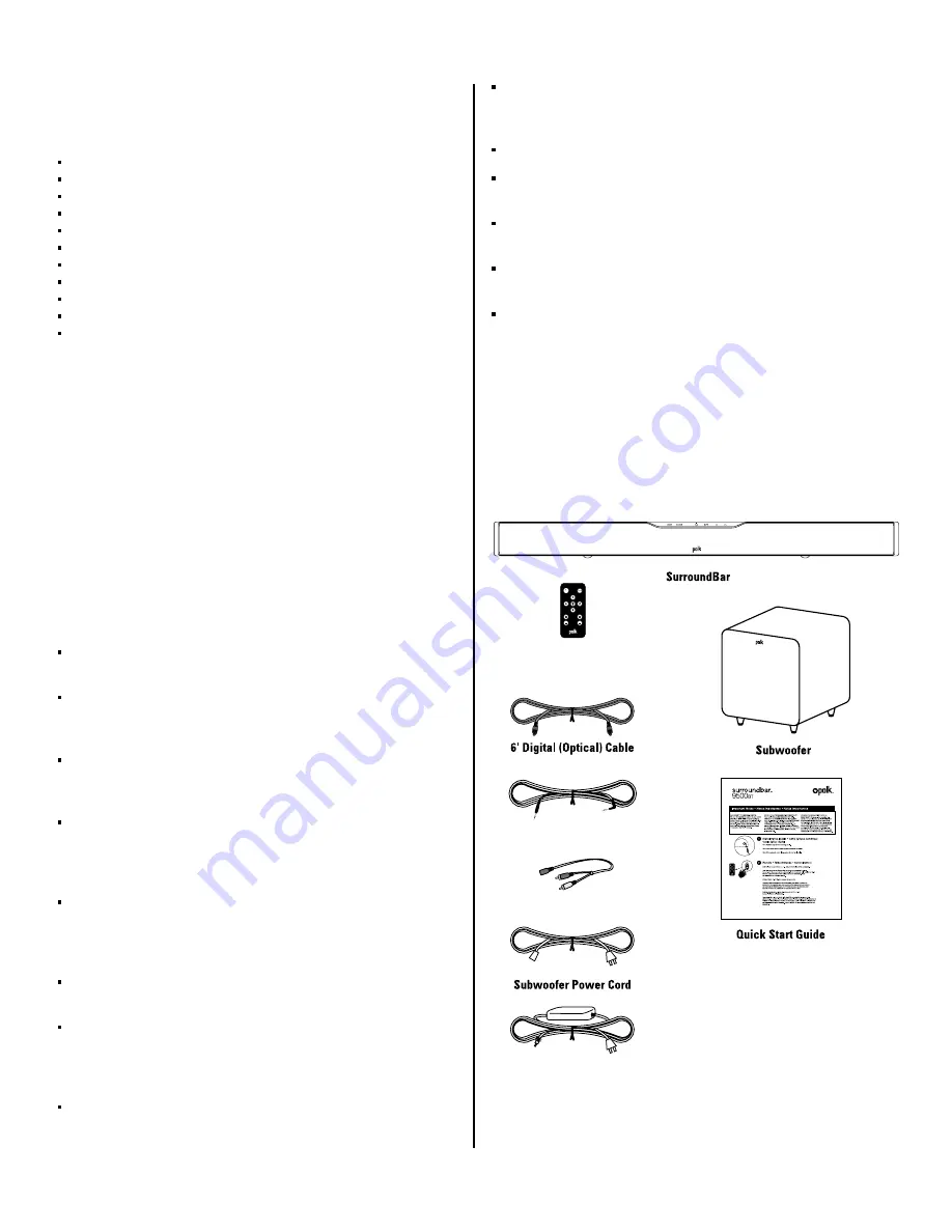 Polk Audio Surroundbar 9500BT User Manual Download Page 3