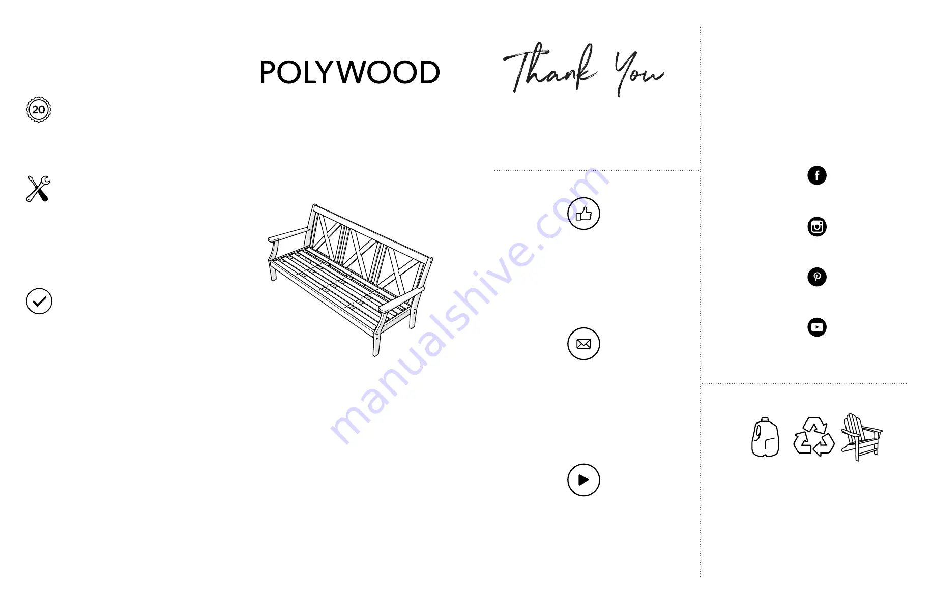 Polywood Braxton Deep 4503X Assembly Instructions Download Page 1