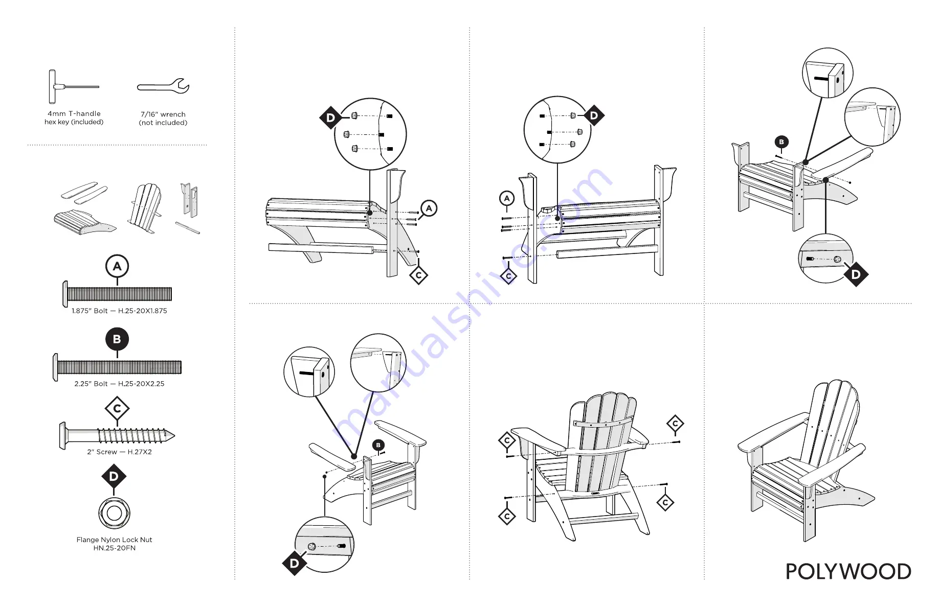 Polywood CLAD690 Assembly Instructions Download Page 2