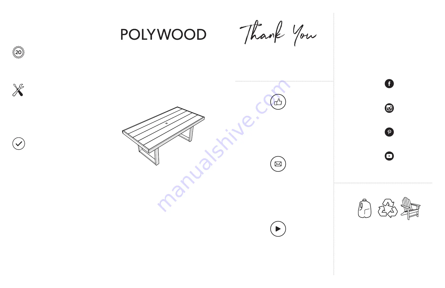 Polywood EDGE EMT4078 Assembly Instructions Download Page 1