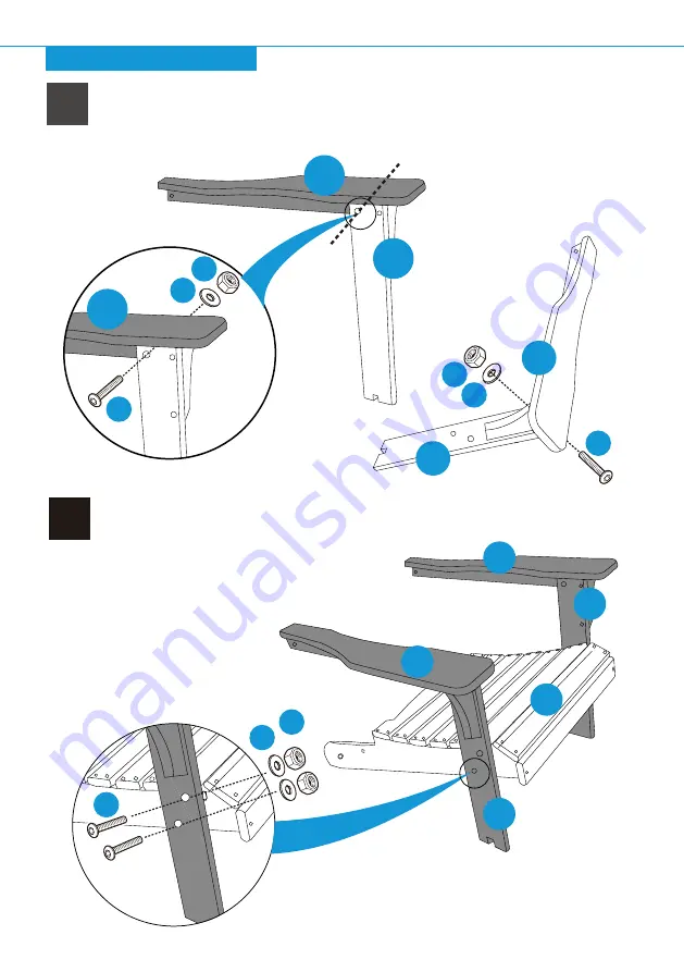 Polywood Rocking Poly Adirondack 2001-RC Instruction Manual Download Page 4