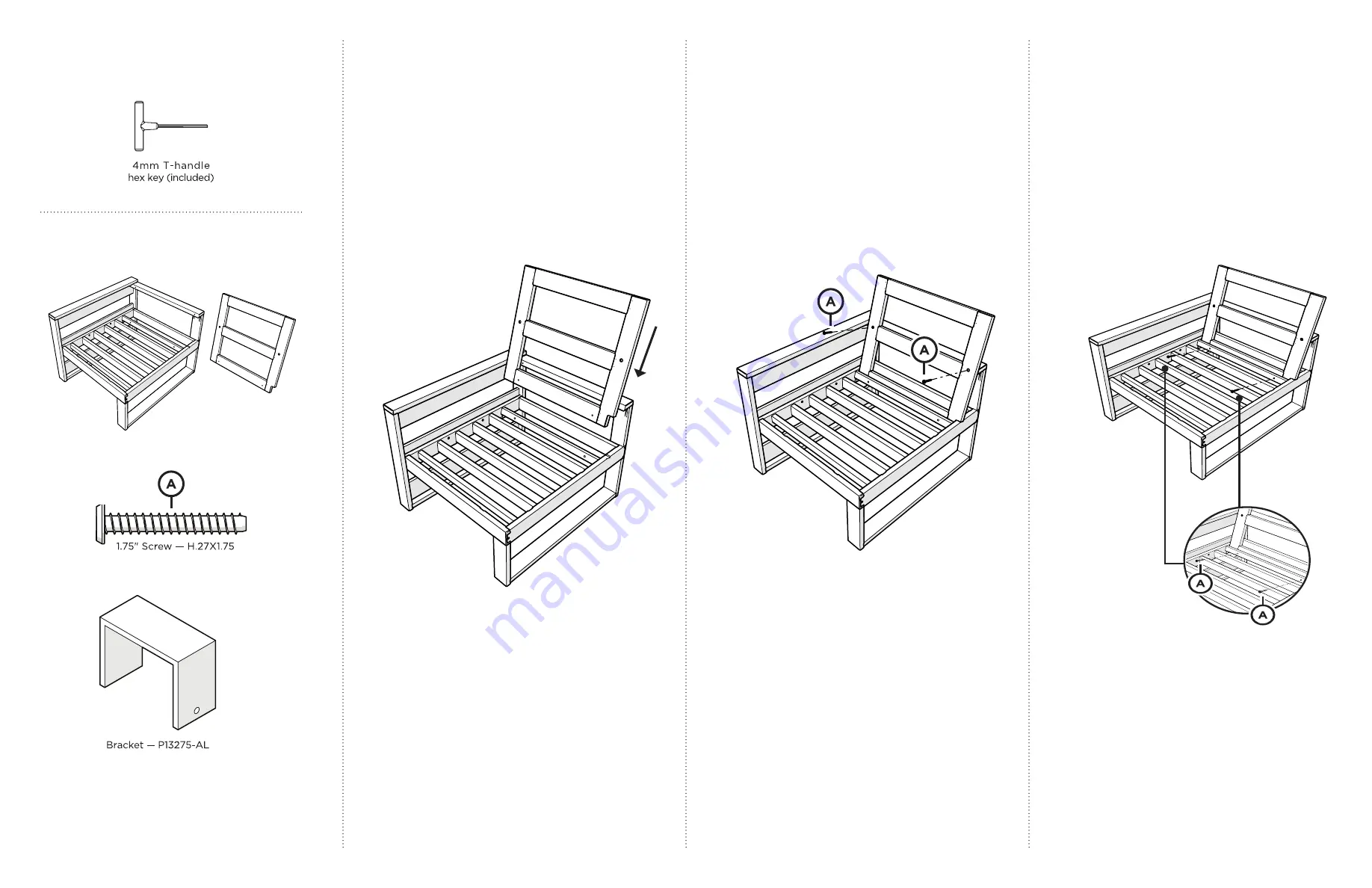 Polywood Westport Modular Left Arm Chair 4611LX Assembly Instructions Download Page 2