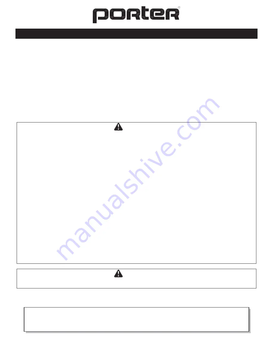 Porter 475100 Assembly, Maintenance & Usage Manual Download Page 1