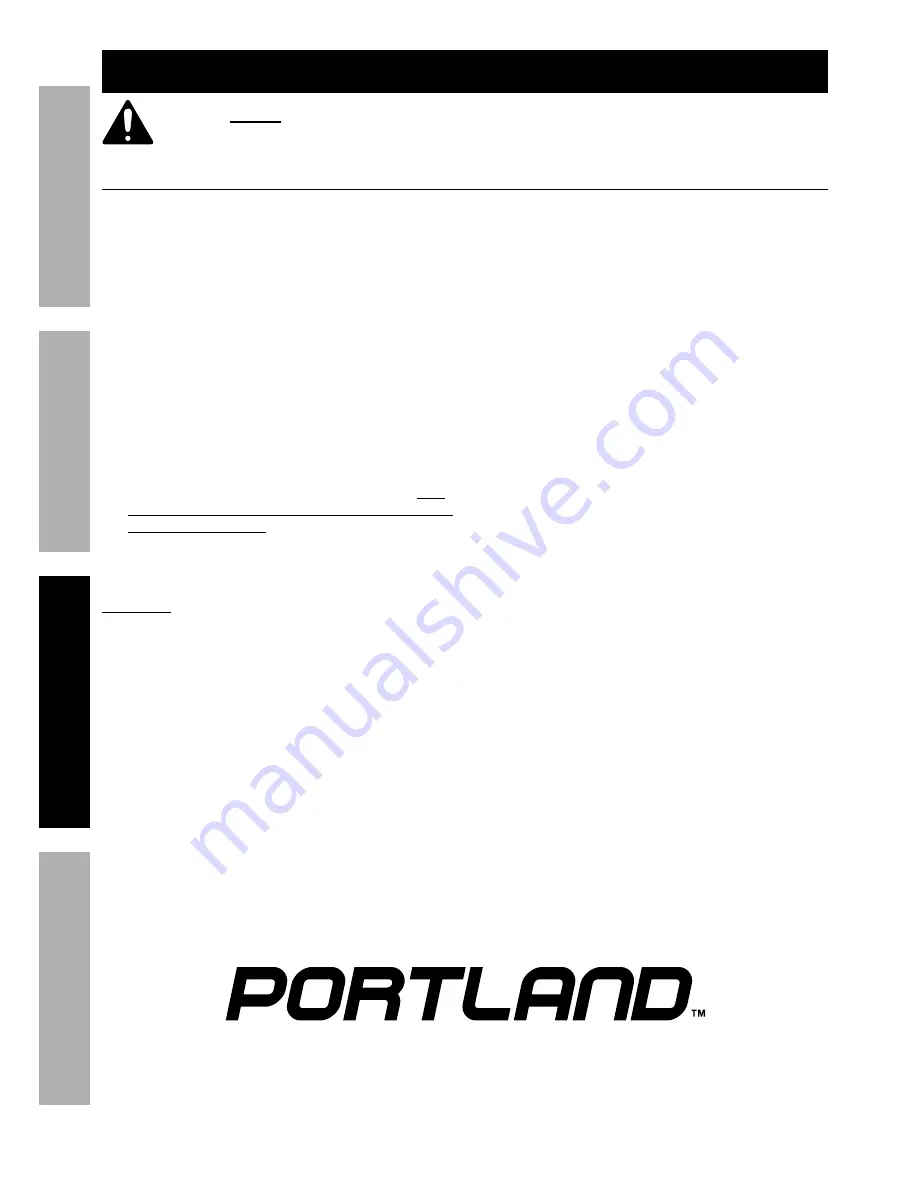 Portland 63254 Owner'S Manual Download Page 10