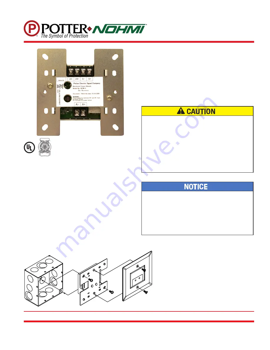 Potter Nohmi MOM-4 Instructions Download Page 1