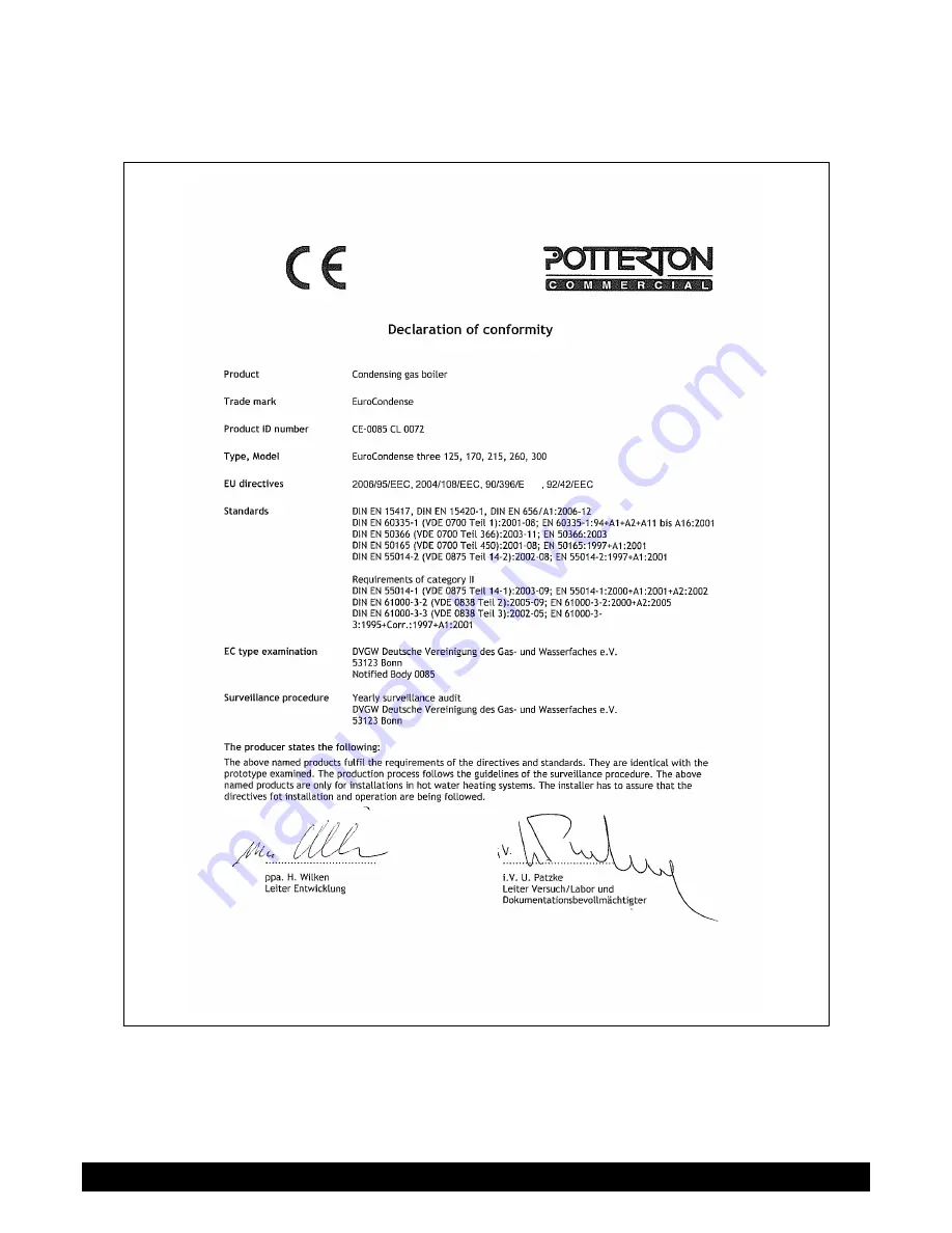 Potterton EC three 125 Installation, Operation And Maintenance Manual Download Page 9