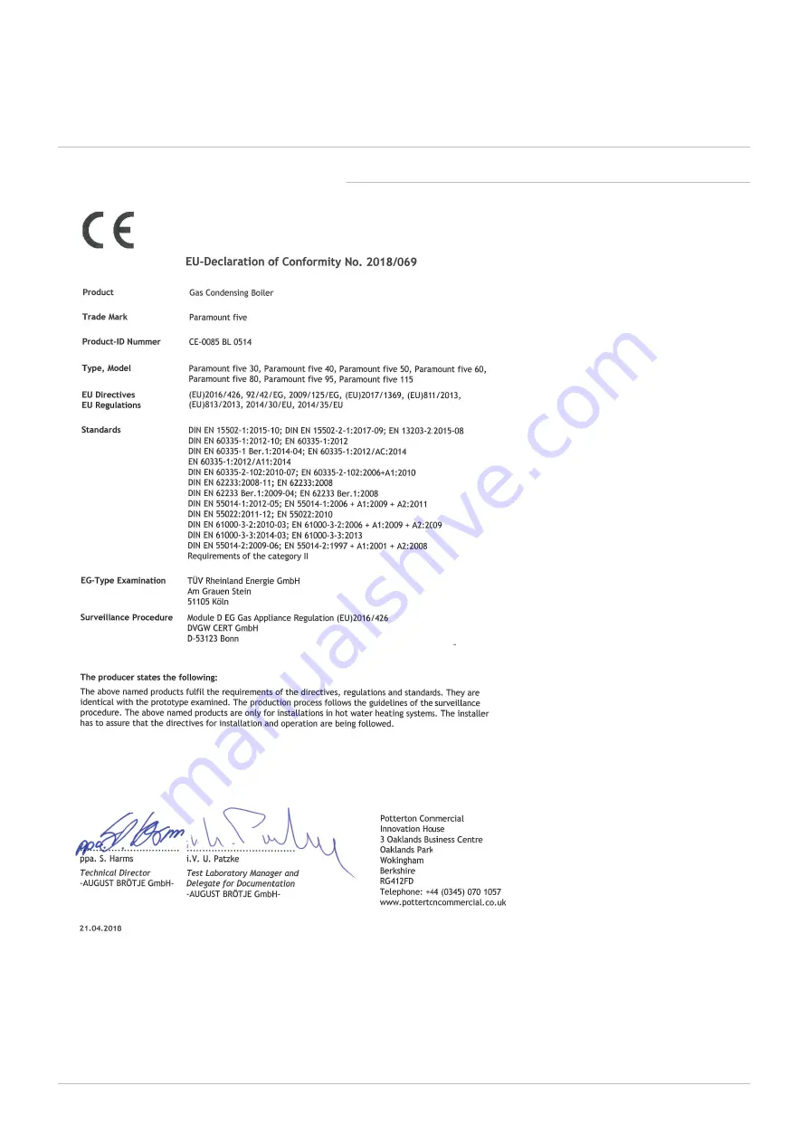 Potterton Paramount five 115 Installation Manual Download Page 152