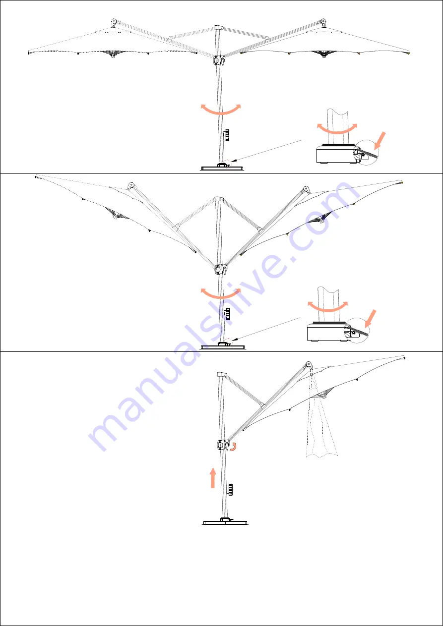 Pottery Barn Trigger Lift Cantilever umbrella Скачать руководство пользователя страница 2