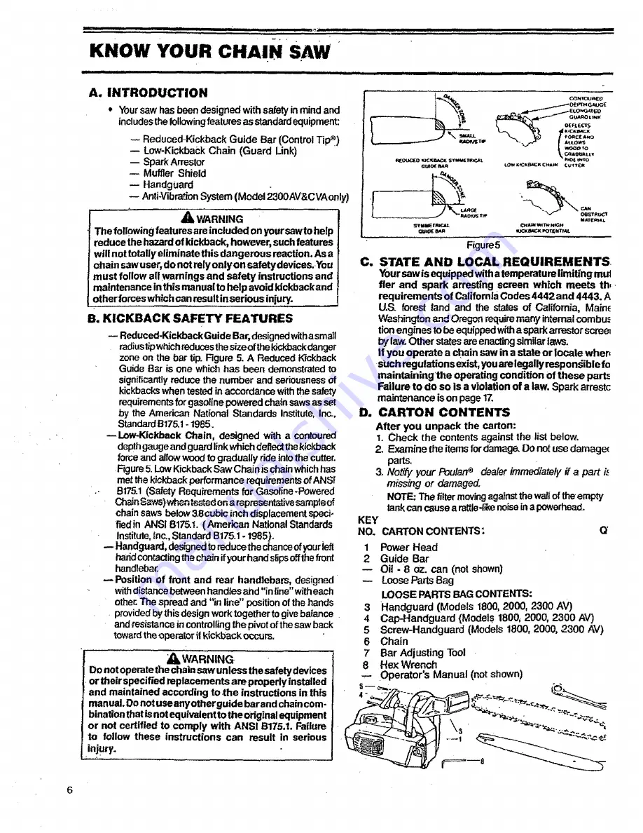 Poulan Pro 1800 Operator'S Manual Download Page 6