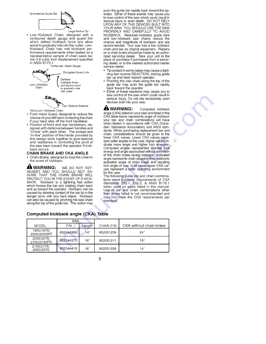 Poulan Pro 1950 Instruction Manual Download Page 5