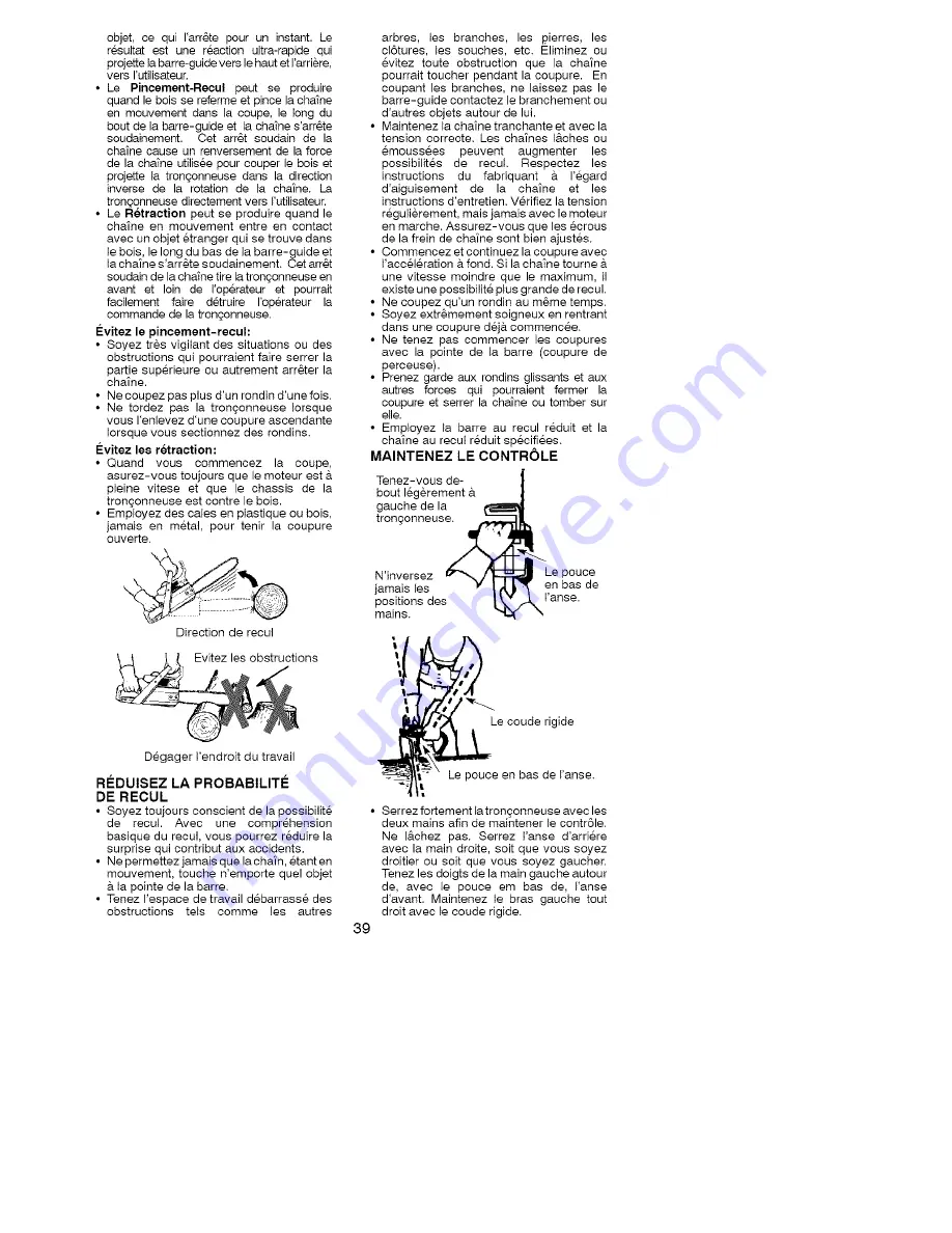 Poulan Pro 220 Instruction Manual Download Page 39