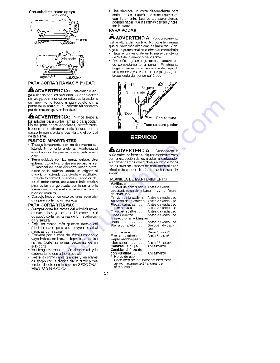 Poulan Pro 221 LE Instruction Manual Download Page 31