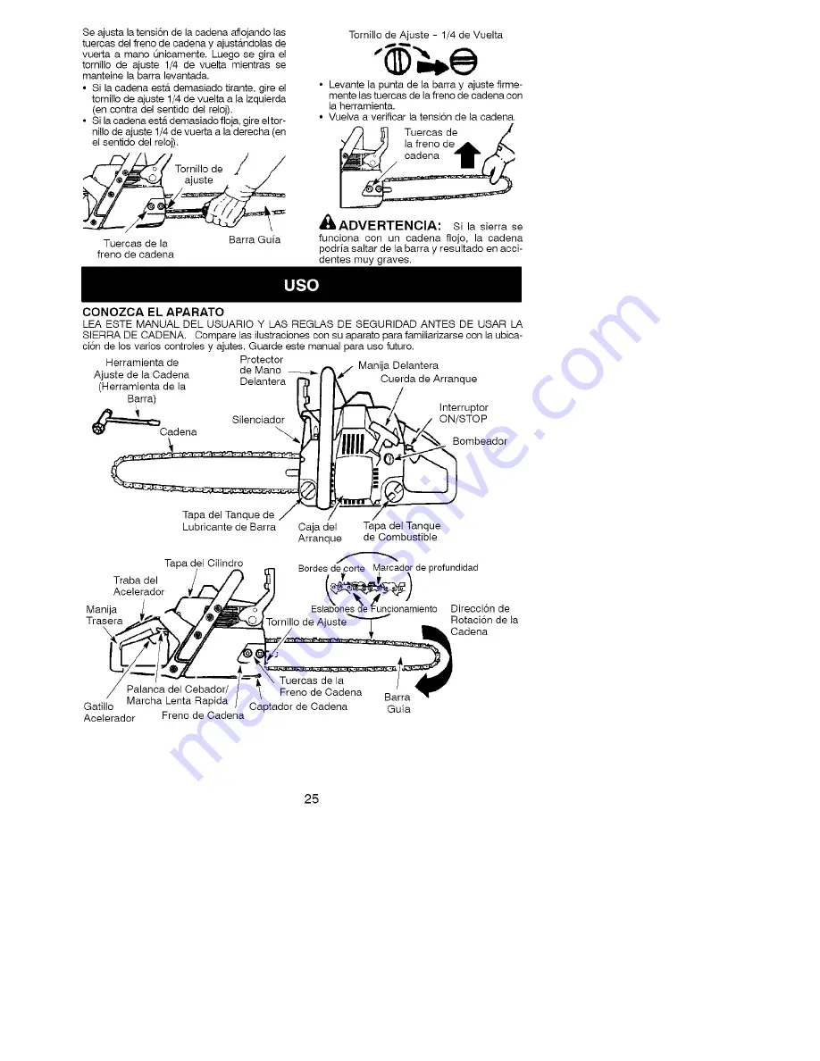 Poulan Pro 2250 LE Instruction Manual Download Page 25