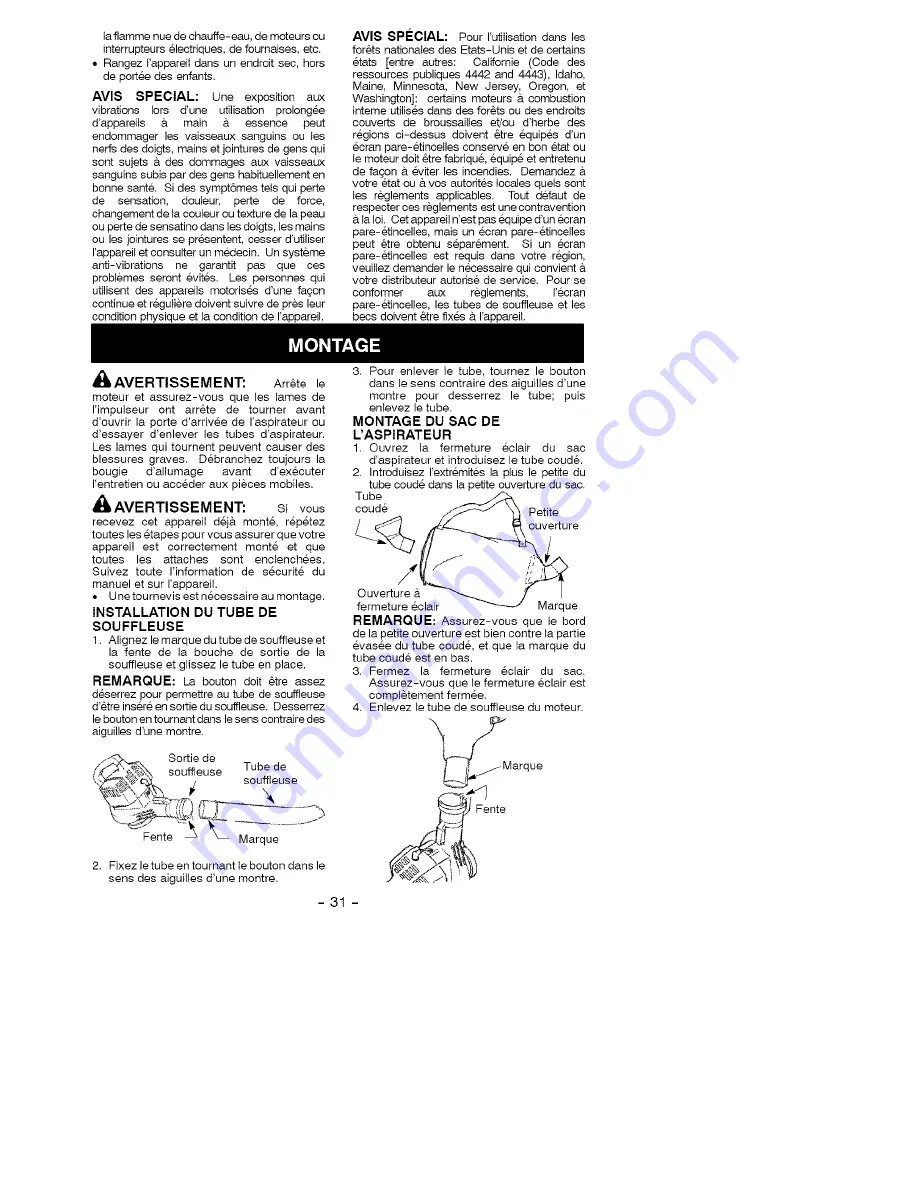 Poulan Pro PBV200 Instruction Manual Download Page 31