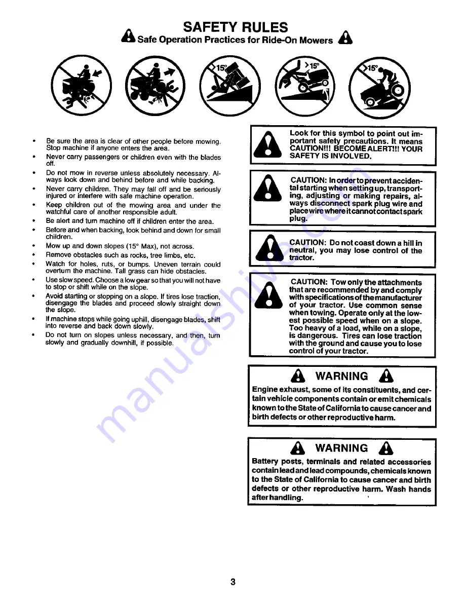 Poulan Pro PO1538A Owner'S Manual Download Page 3