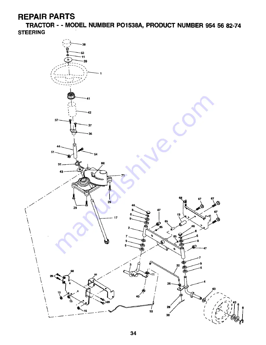 Poulan Pro PO1538A Owner'S Manual Download Page 34