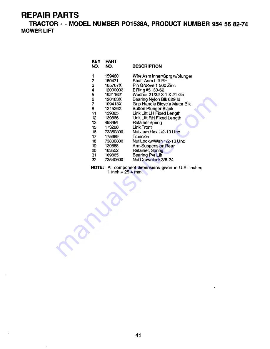 Poulan Pro PO1538A Owner'S Manual Download Page 41