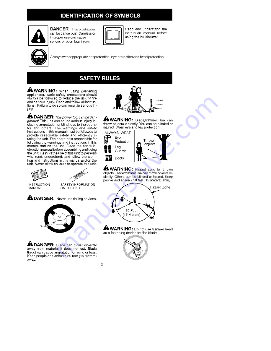 Poulan Pro PPB4000C Instruction Manual Download Page 2