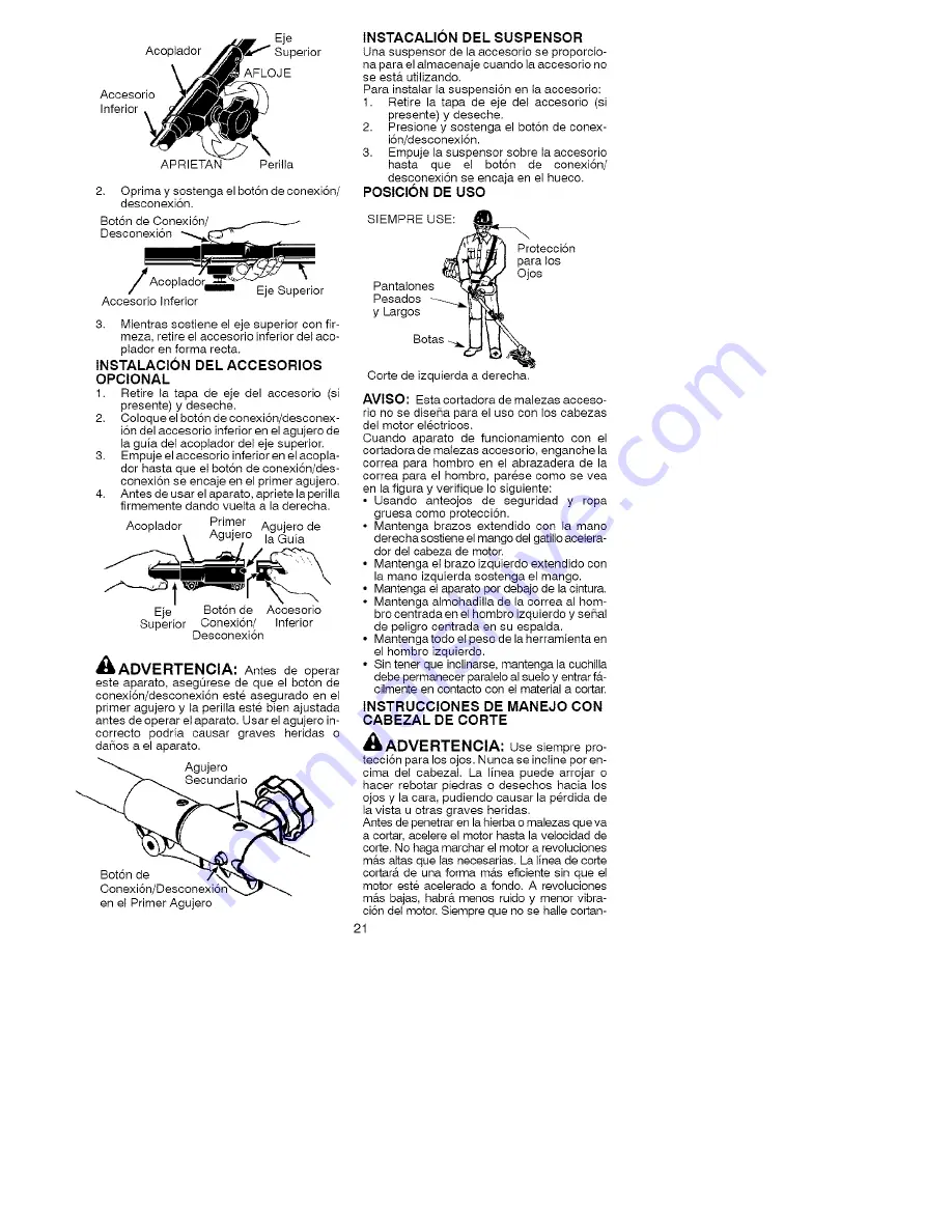 Poulan Pro PPB4000C Instruction Manual Download Page 21