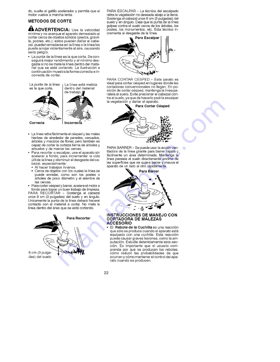 Poulan Pro PPB4000C Instruction Manual Download Page 22