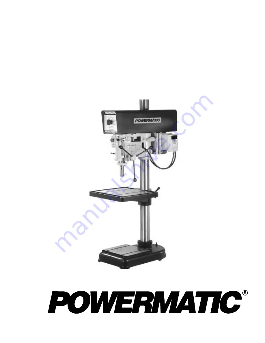 Powermatic 1200HD Instruction Manual & Parts List Download Page 1