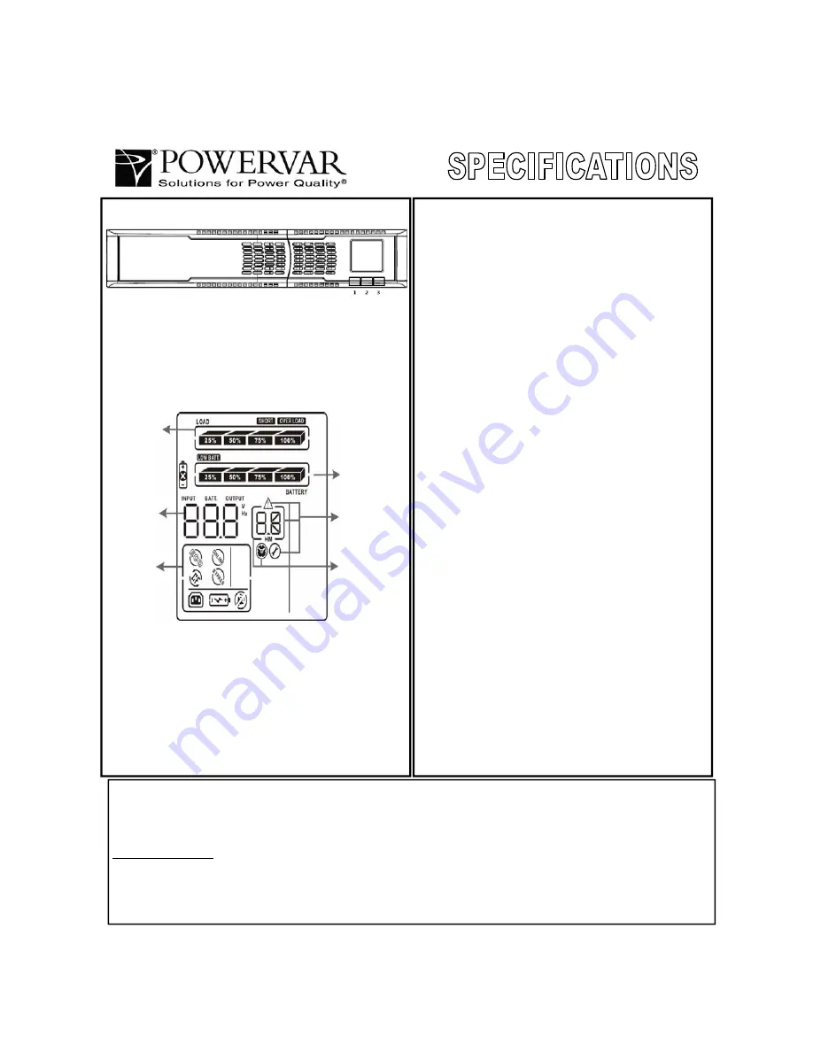 Powervar ACDEF1000-11 User Instruction Manual Download Page 41