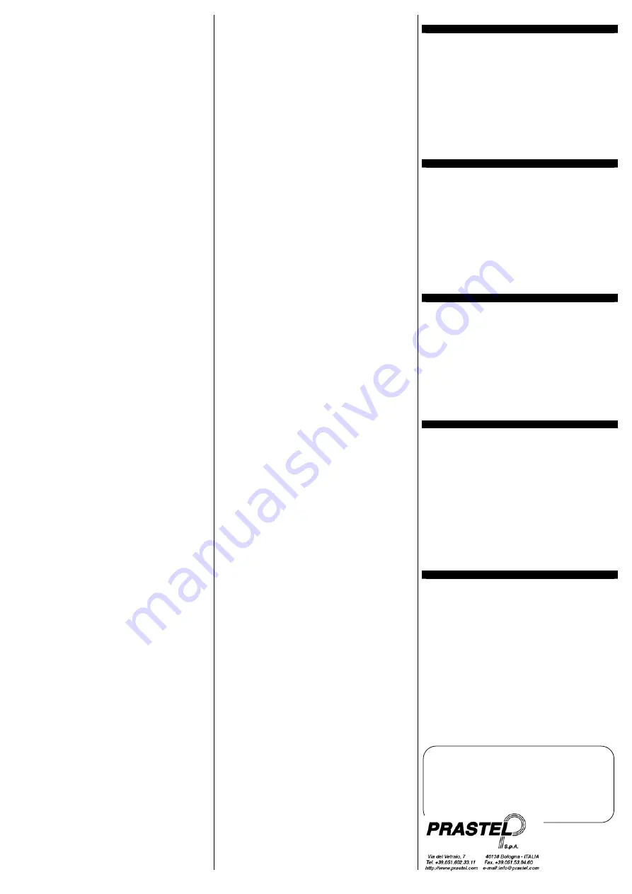 PRASTEL FT25B Series Quick Start Manual Download Page 6