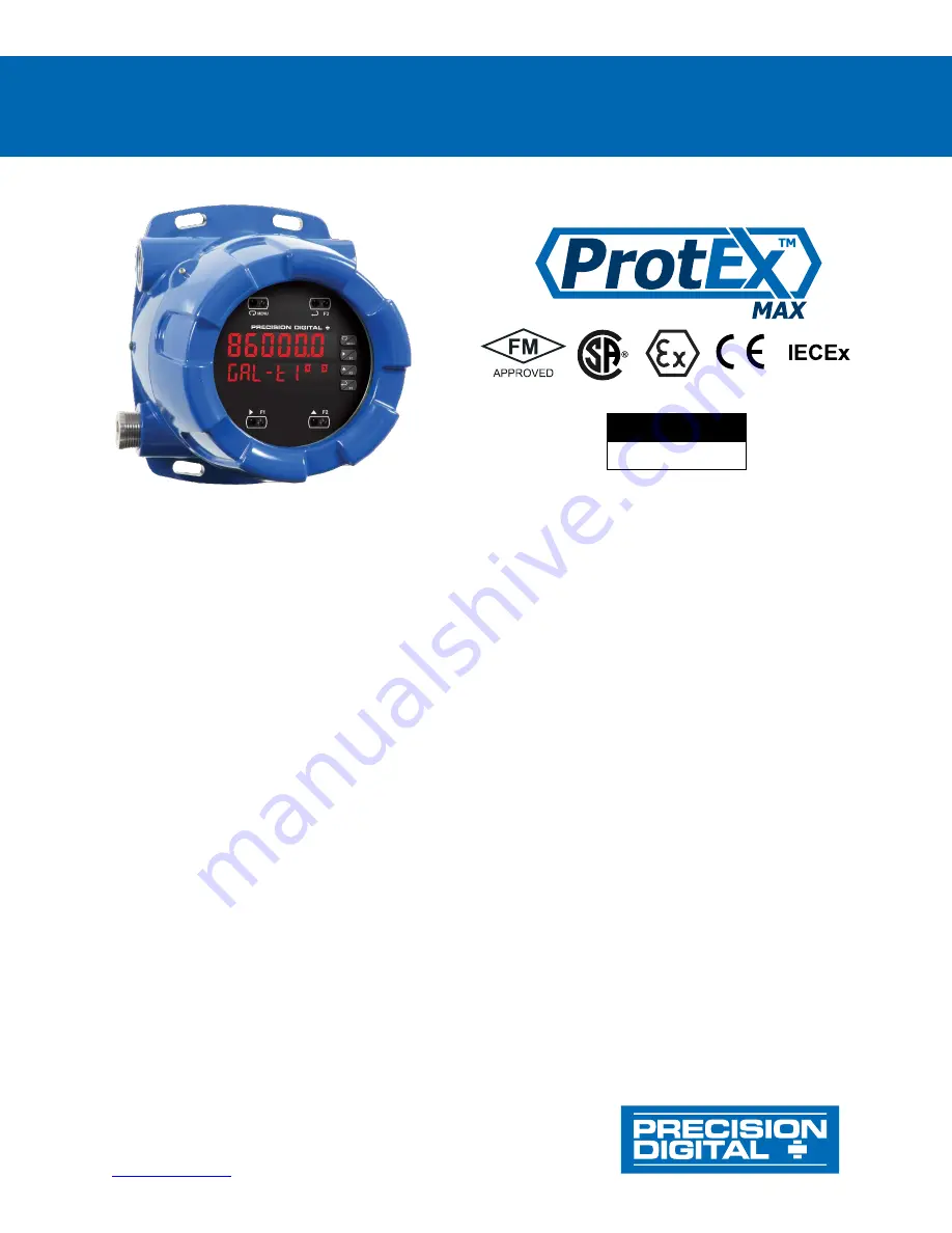 Precision Digital Corporation ProtEX-MAX PD8-6000 Instruction Manual Download Page 1