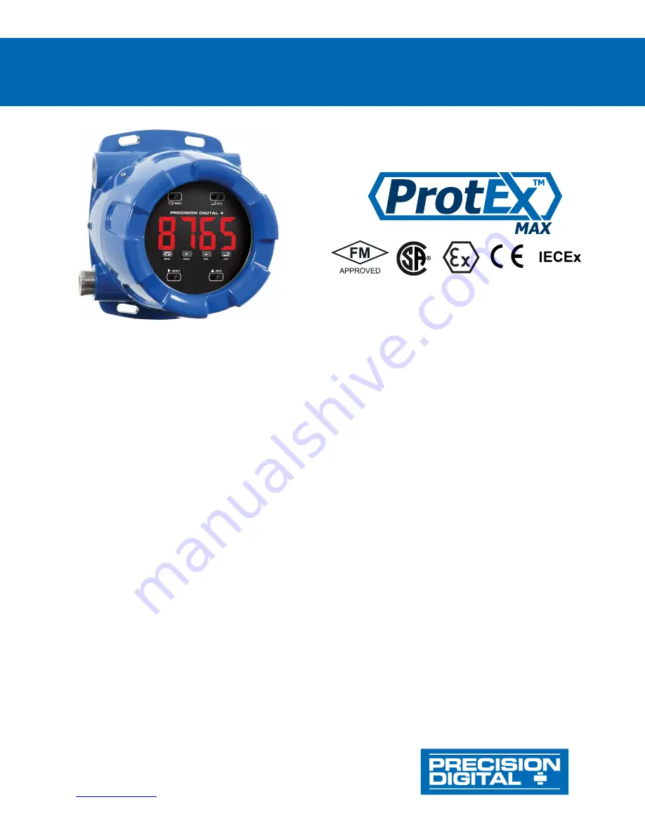 Precision Digital Corporation ProtEx Max PD8-765 Instruction Manual Download Page 1