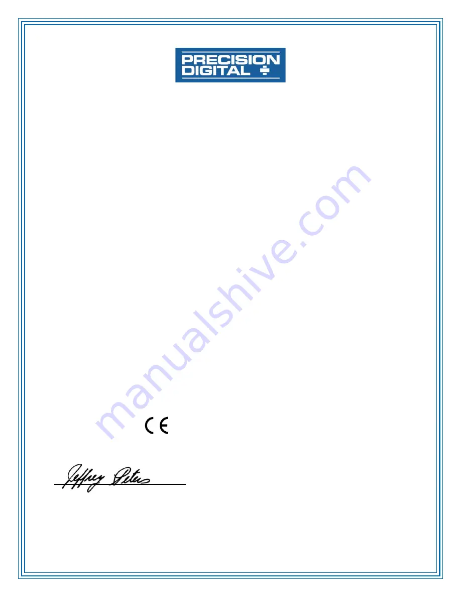 Precision Digital Corporation ProVu PD6210 Instruction Manual Download Page 55