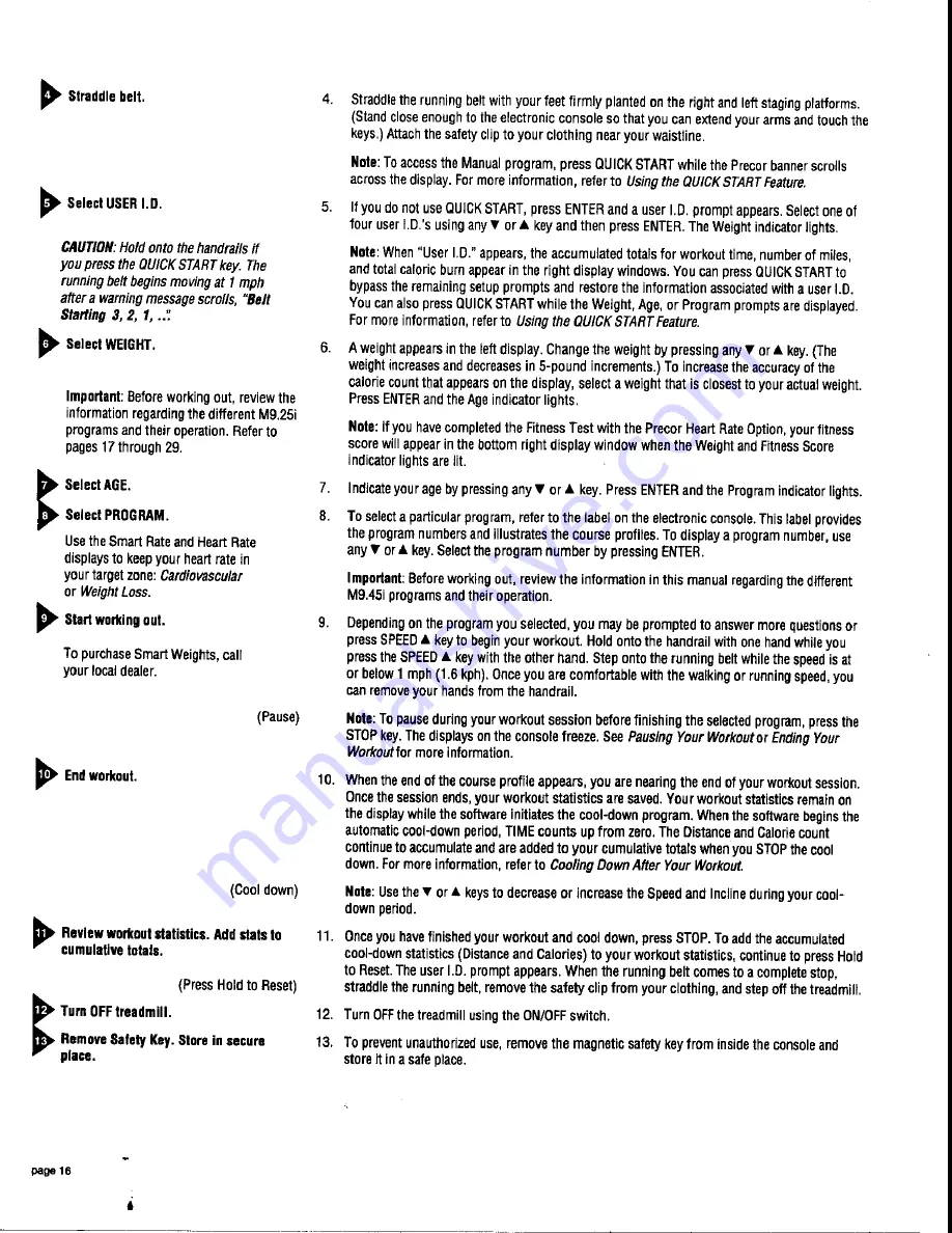 Precor M9.45i Owner'S Manual Download Page 22