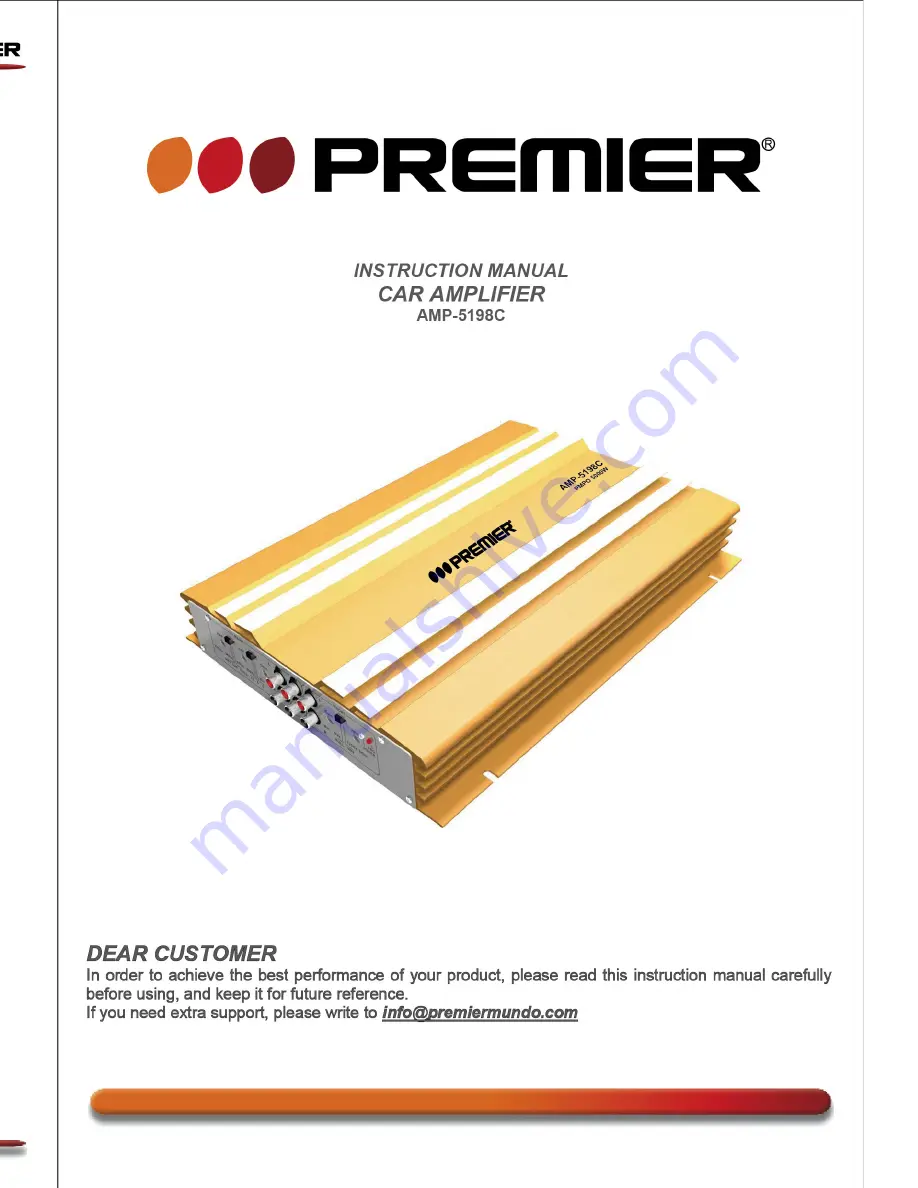 Premier AMP-5198C Instruction Manual Download Page 1