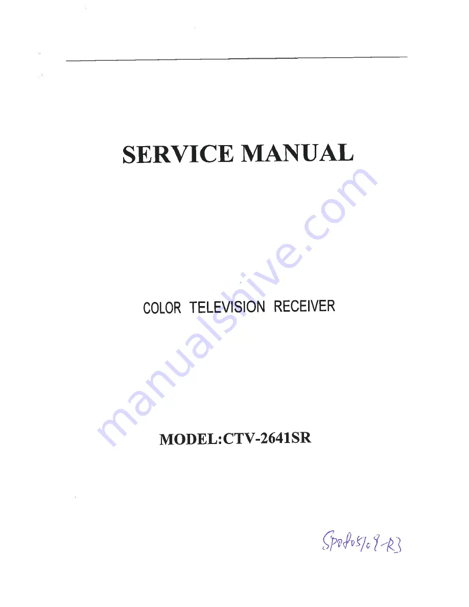 Premier ctv-2641sr Service Manual Download Page 1