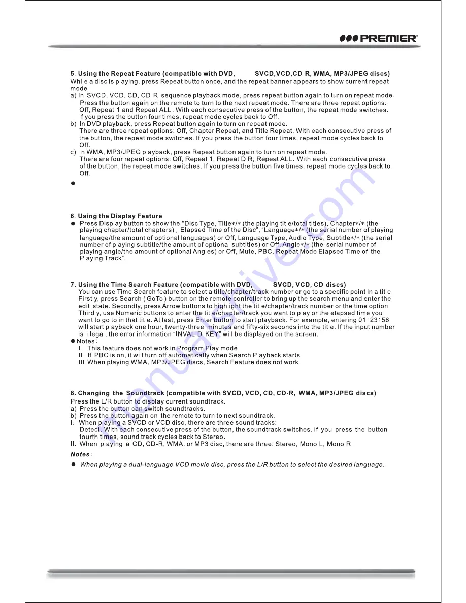 Premier SX-2558DU Instruction Manual Download Page 15