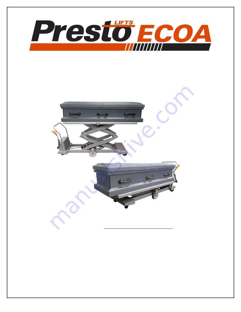 Presto Lifts XBP68-05 Owner'S Manual Download Page 1