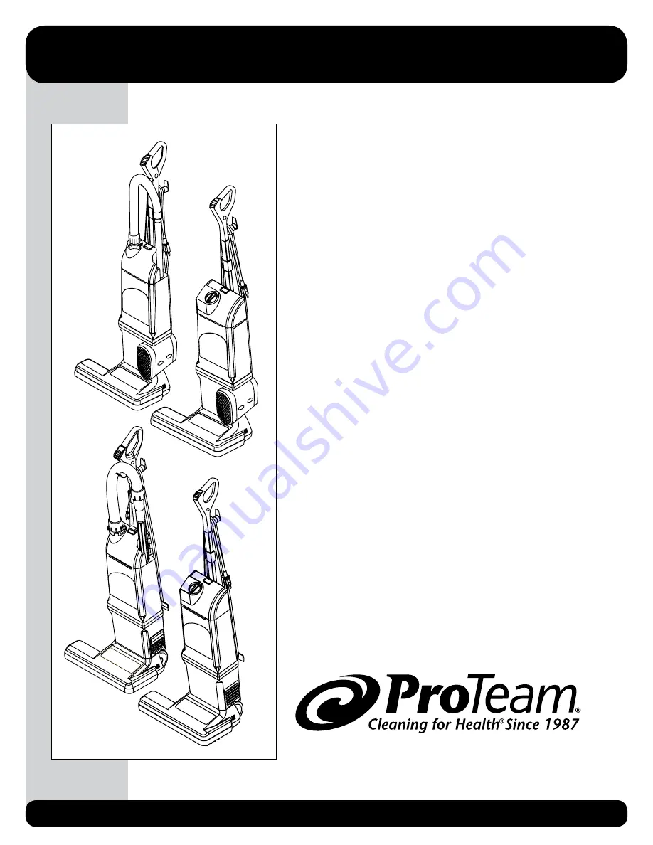 Pro-Team Upright Vacuum Service Manual Download Page 1