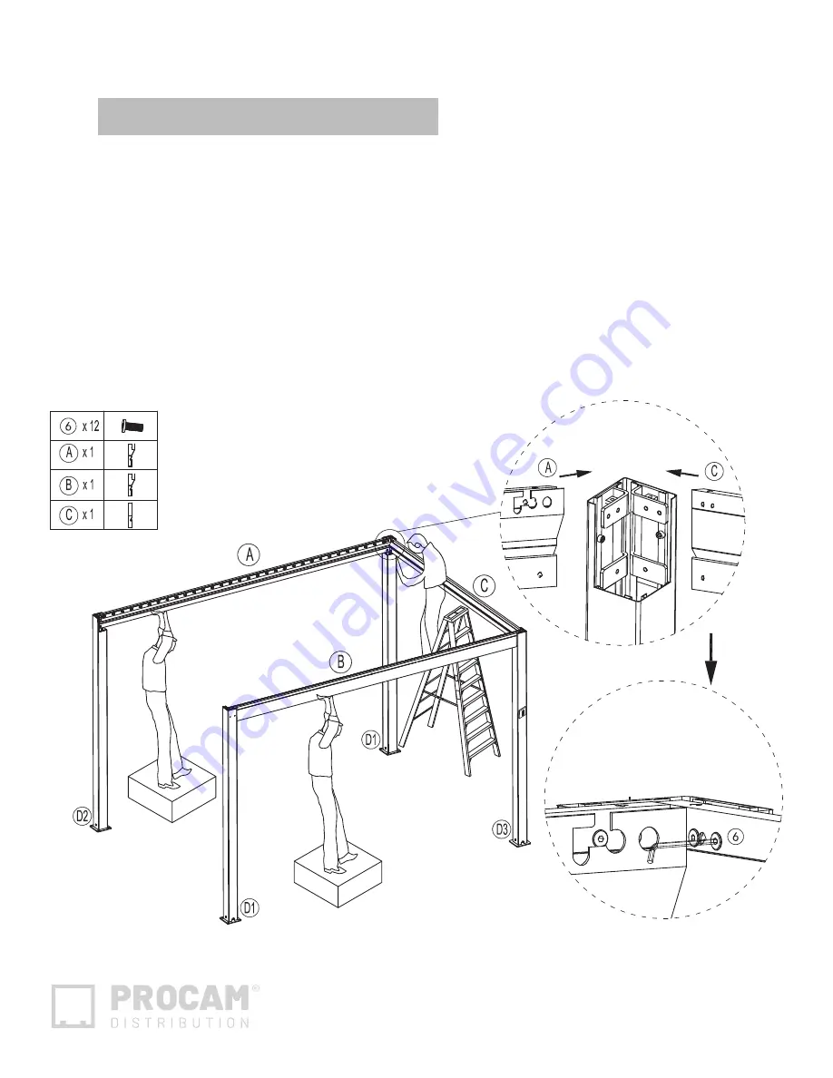 PROCAM DISTRIBUTION Villa Pergola User Instructions Download Page 9