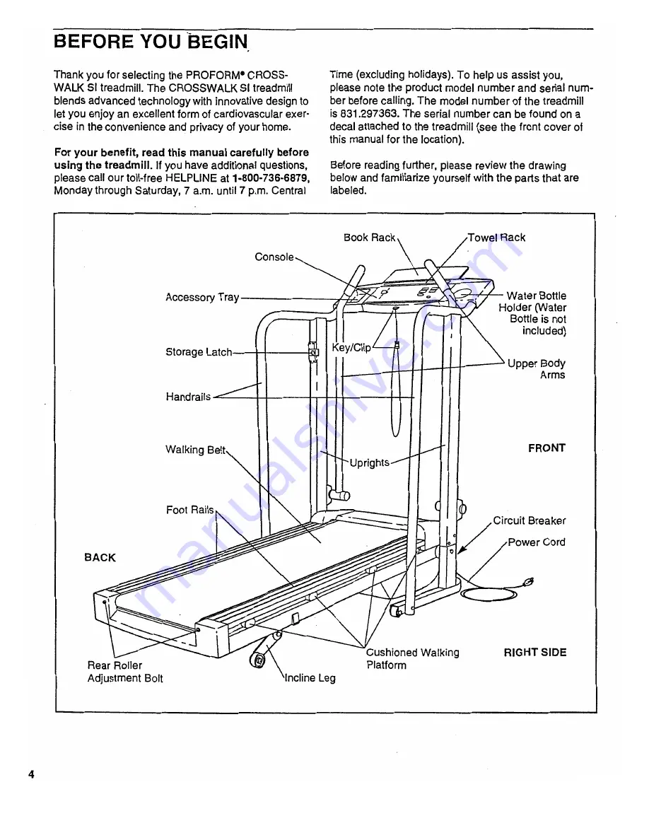 ProForm 831.297363 Owner'S Manual Download Page 4