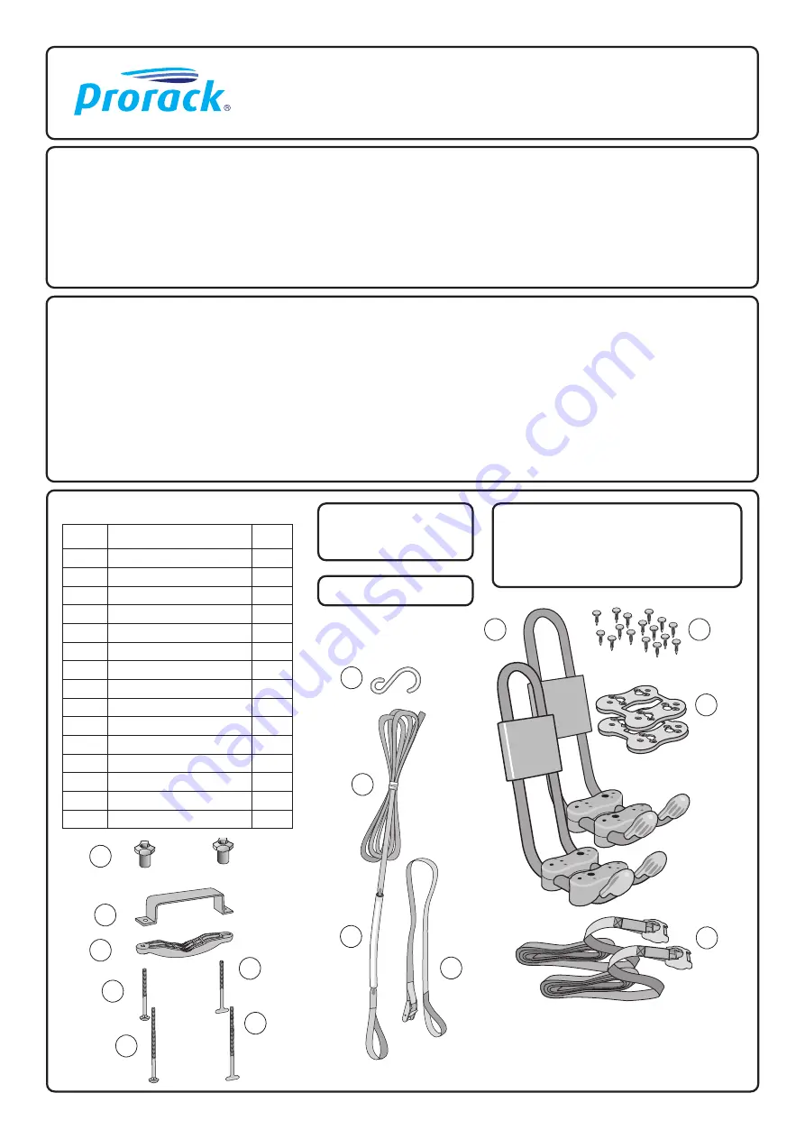 Prorack J-Cradle Quick Start Manual Download Page 1