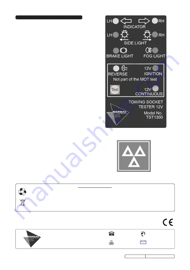 PROSOL UK TST1300 Скачать руководство пользователя страница 2