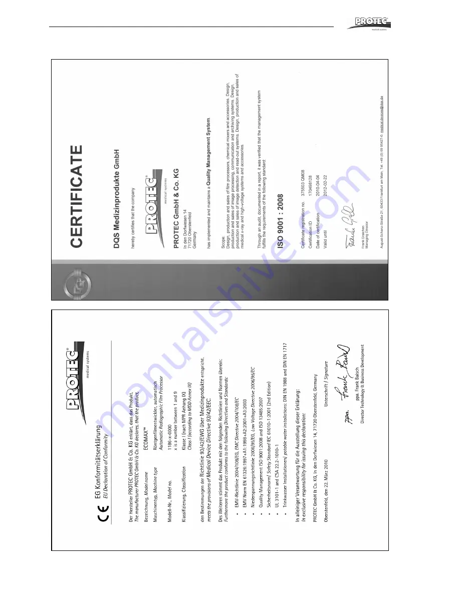 Protec ECOMAX Operation Manual Download Page 172