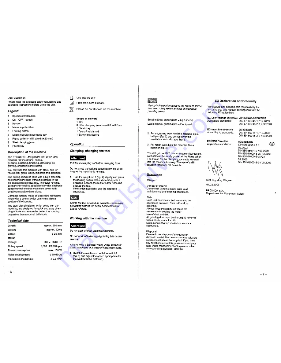 Proxxon IB/E Manual Download Page 3