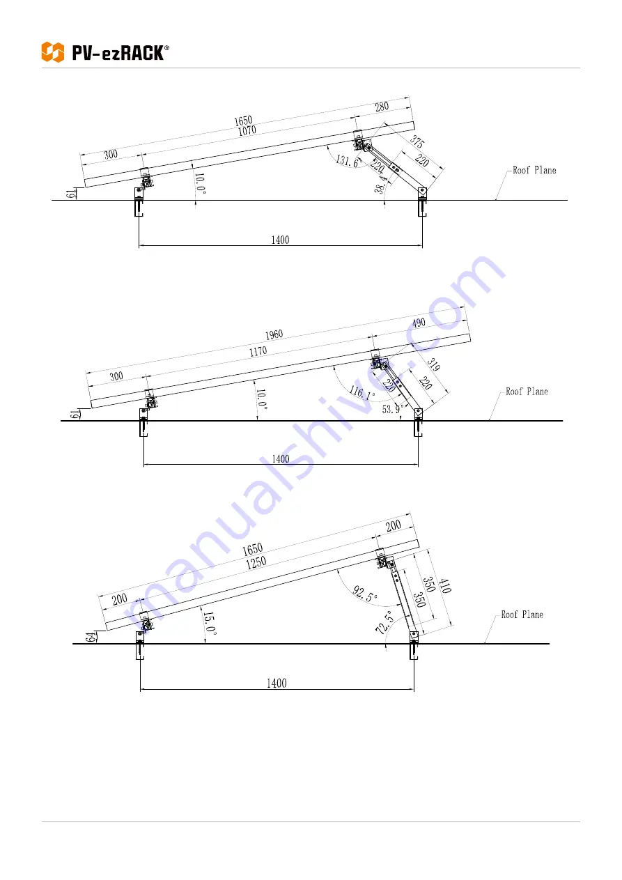 PV-ezRack SolarRoof ER-TL-10/15 Installation Manual Download Page 10