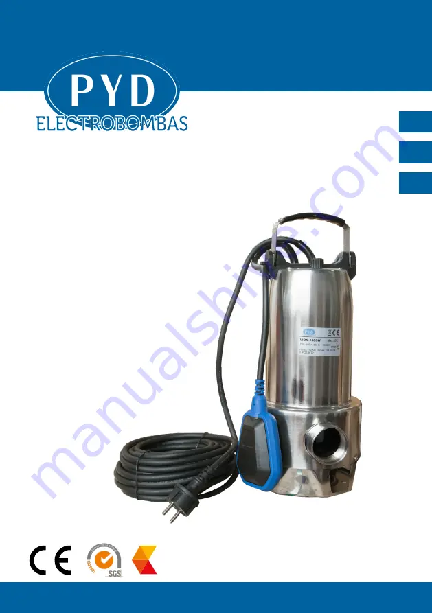 PYD Electrobombas LION-150SW Series Installation And Maintenance Manual Download Page 1